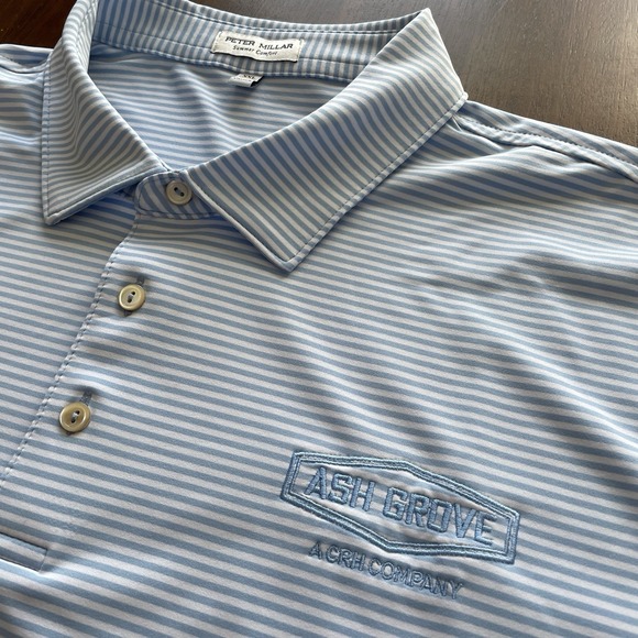 Peter Millar Other - Peter Millar Summer Comfort Polo Men's XXL 2XL Blue Stripe Golf Casual Dadcore